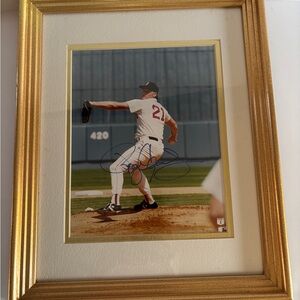 MLB Boston Red Sox Roger Clemens Autographed, Matted and Framed 8x10 Photo